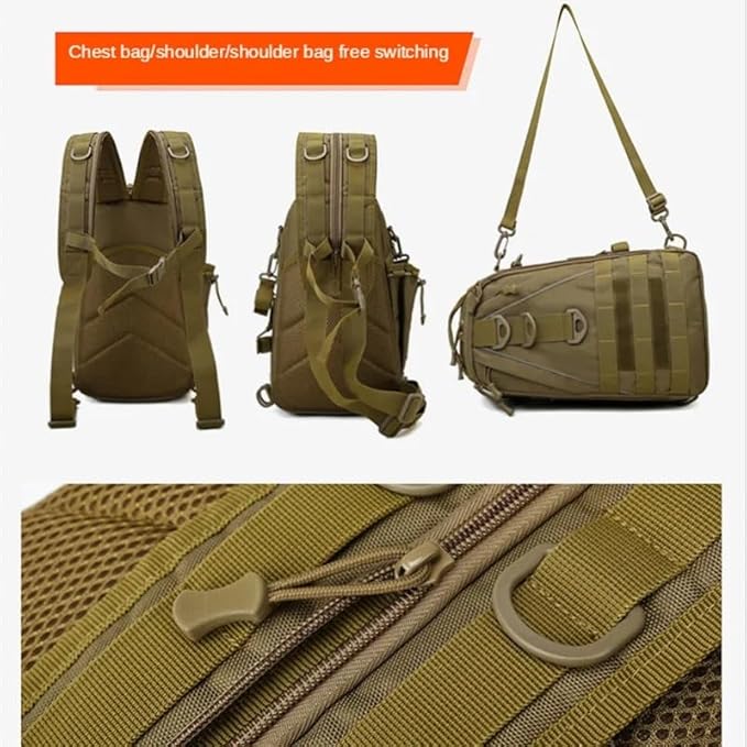 Jungle Leopard Rucksacks Tactical Backpacks Waist Chest Climbing Bag Sport Travel Short Trip Fishing Pack Outdoor(BCP)
