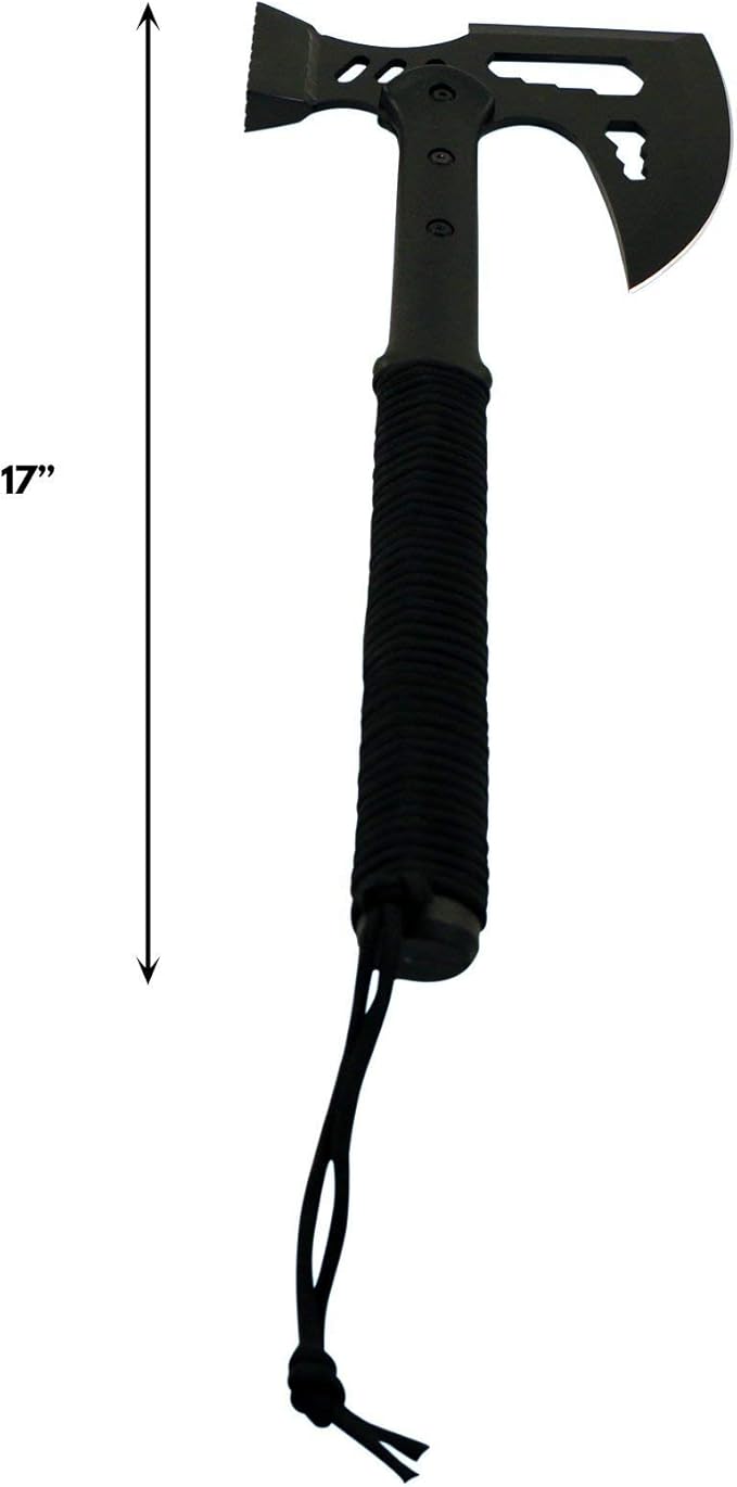 Wartech XBK04 Buckshot Tactical Multi Tool Hammer Axe with Paracord Handle 17 Black