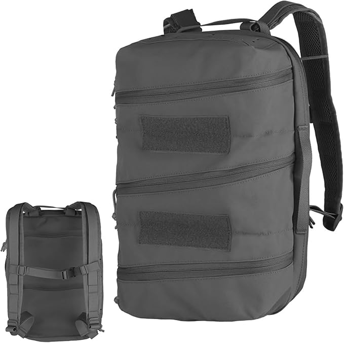 Large Lightweight Tactical First Aid Backpack - Durable Tear-Resistant Medical Organizer with Multipurpose Back Panel(Wolf Grey)