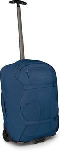 Osprey Farpoint Fairview 36L Wheeled Travel Pack - Carry On Luggage with Wheels - Rolling Backpack Travel Bag Antique Blue