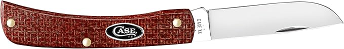 Case XX Pocket Knife SOD BUSTER JR - DARK RED BURLAP MICARTA Item #12273-10137 CS - Length Closed: 3 5/8Inches