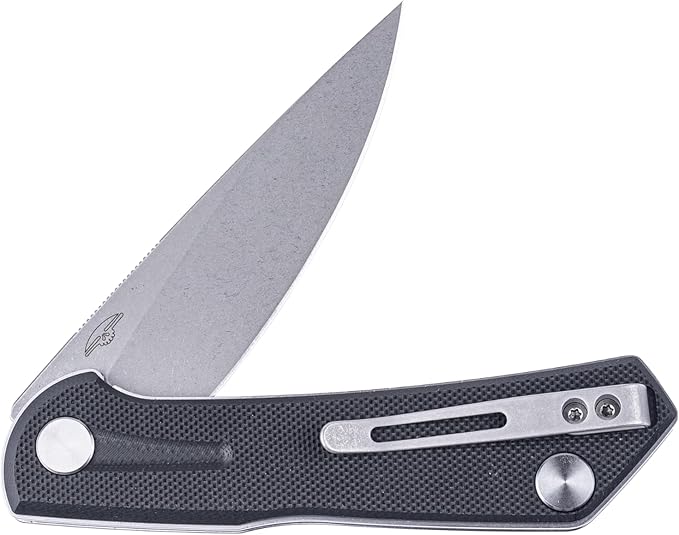 REALSTEEL Real Steel VALORE Liner Lock Flipper Pocket Knife - Nitro-V Steel Ball Bearing G10 Handle Two-Bolt Design - Perfect for Camping Hiking EDC Cutting Tasks (Black G10/Stonewash)