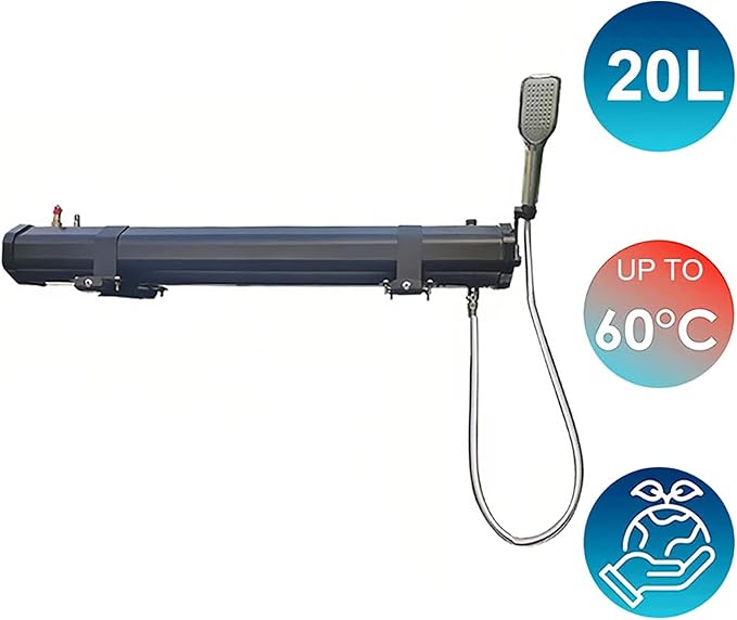 Roof Rack Water Storage Portable Shower for Camping with 5.58-Foot Hose Self-pressurizing Design for Hiking Travel Cars and Pets 30L