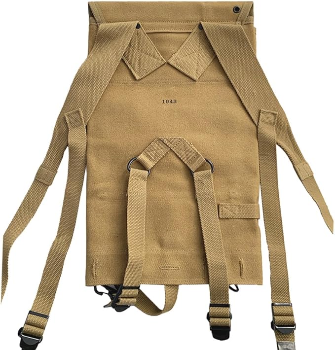 WW2 US M1928 Haversack and M36 Belt Vintage Canvas Bag Replica of WWII Field Equipment Set