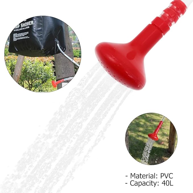 Solar Shower Bag 40l Portable Camping Pouch Solar Water Heating Bag for Outdoor Hiking Beach Travel