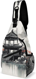 Chest Bag Chest Bag for Men Tactical Running Chests Pack Outdoor Sports Chests Bag Chinese Ink Painting Sling Backpack Women Suitable for Hiking Running Cycling And Shopping