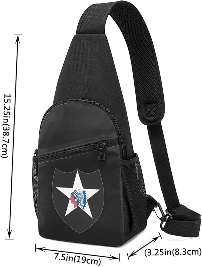 US Army 2nd Infantry Division Chest Pack Leisure Shoulder Crossbody Chest Bag