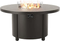 Kurapika Propane Round Fire Pit Table 48in 40000 BTU Auto-Ignition Round Gas Fire Pits CSA Certification Wider Desktop Round Fire Tables with Windshield White Stone and Lid for Outside Patio