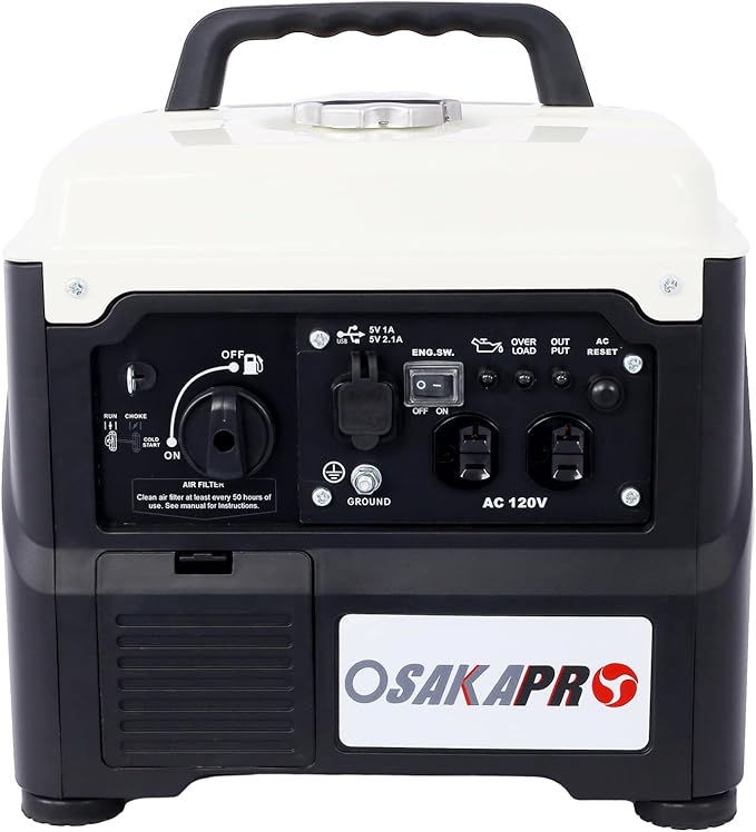 Portable Inverter Generator 1200W Ultra-Quiet Gas Engine Epa Compliant Eco-Mode Feature Ultra Lightweight For Backup Home Use &amp Camping