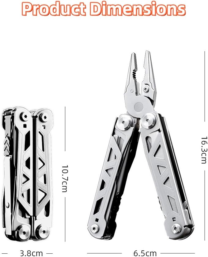 17-in-1 Multi-Tool Multi-Functional EDC Tool Stainless Steel Multi-Tool Pliers Men's Gift Wilderness Survival and Camping Gear Hunting and Hikingmulti tool knife