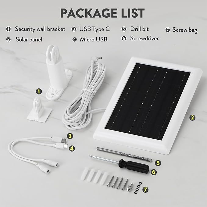 Solar Panel Charger for Ring Camera 5W Solar Panel Compatible with Ring Stick Up Cam Spotlight Cam BatterySpotlight Cam PlusSpotlight Cam Pro Outdoor Camera with 13FT USB-C Cable2 Pack