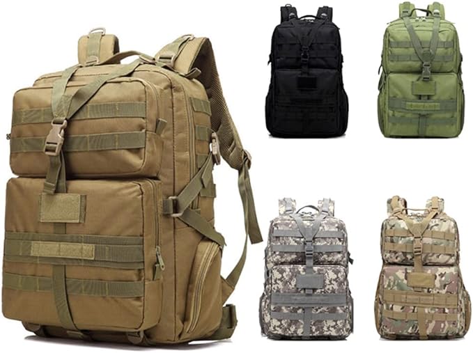 Outdoor Sports Pack Hiking Bag Tactical Rucksack Camo Knapsack Combat Camouflage Tactical 55L 3P Molle Backpack