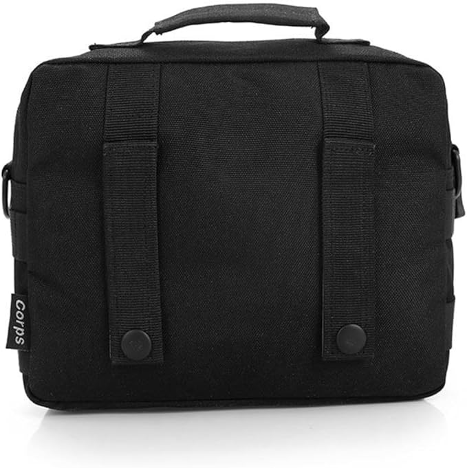 Rucksack Backpack for Men Women Small Shoulder Tote Bag Zipper Pockets Outdoor Tactical Sports Bag Black