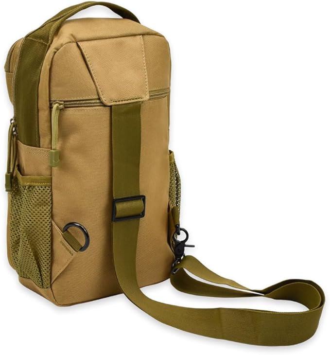 TORCH Sling Bag Single Shoulder Crossbody Backpack Urban Outdoor Sports Military Style MOLLE Travel Pack for EDC Gear V2 Desert