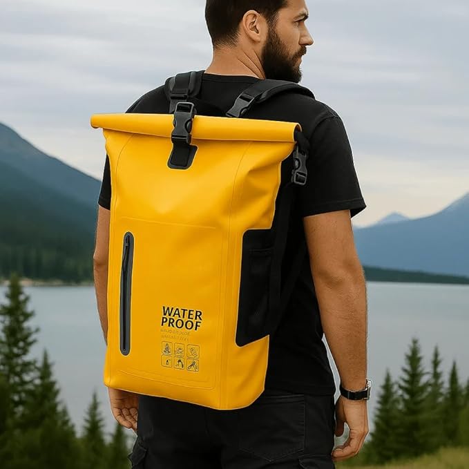 Dry Bag Waterproof Hiking 25L-Floating&ampLightweight Bags for men Backpack Boating FishingPaddle boardingCamping Kayaking(Black)