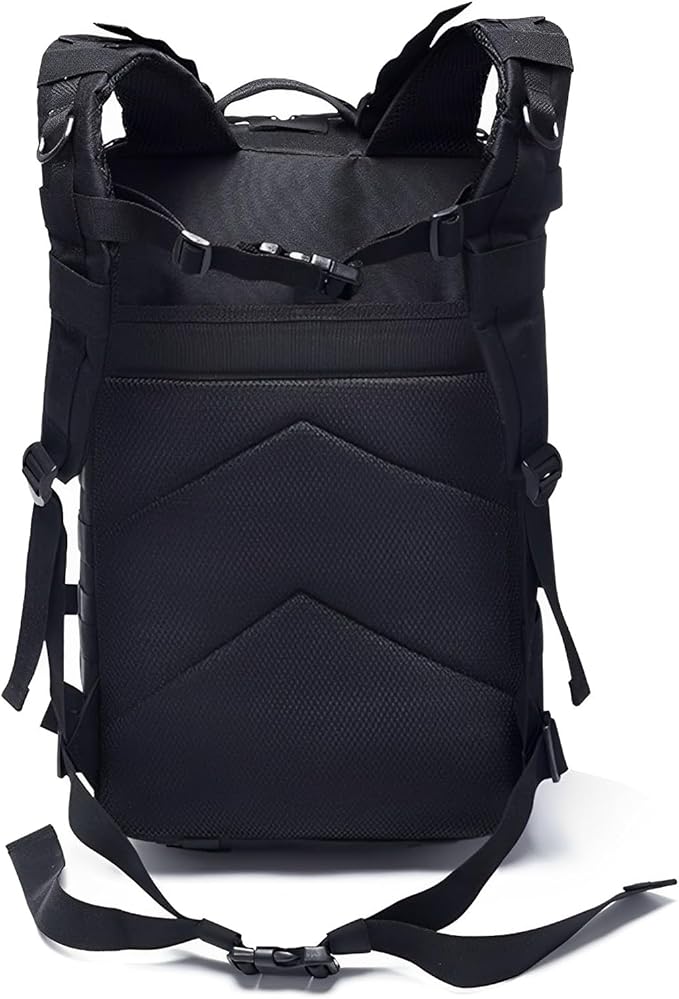 Lawaia Tactical Backpack Military Hunting Gym Hiking Rucking Backpack with Weights Survival Rucksack Tool Motorcycle Accessories Fishing Camping Range Bag 50L for Men (Black)