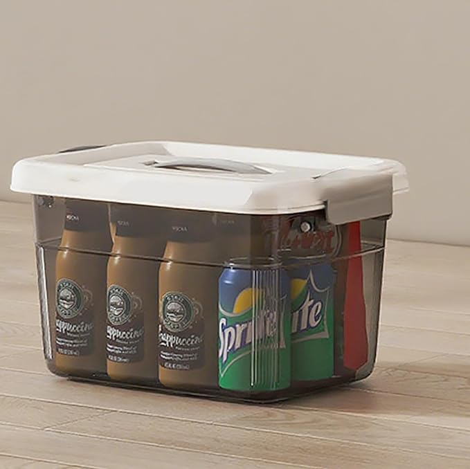27 Quart Clear Latching Storage Box Large Plastic Lidded Storage Bin with Secure Handles Stackable Organizer Container for Home &amp Office Black