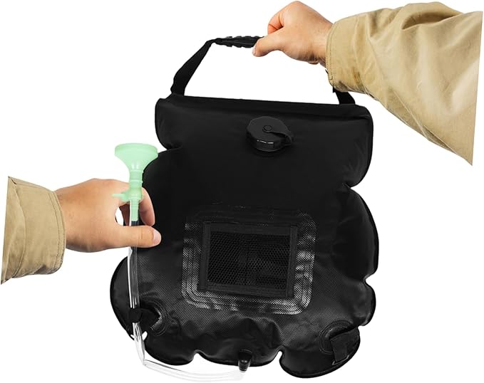 VANZACK Portable Solar Shower Bag Removable Hose and Shower for Outdoor Camping Hiking and Beach Travel Design for Personal Cleaning and Equipment Washing