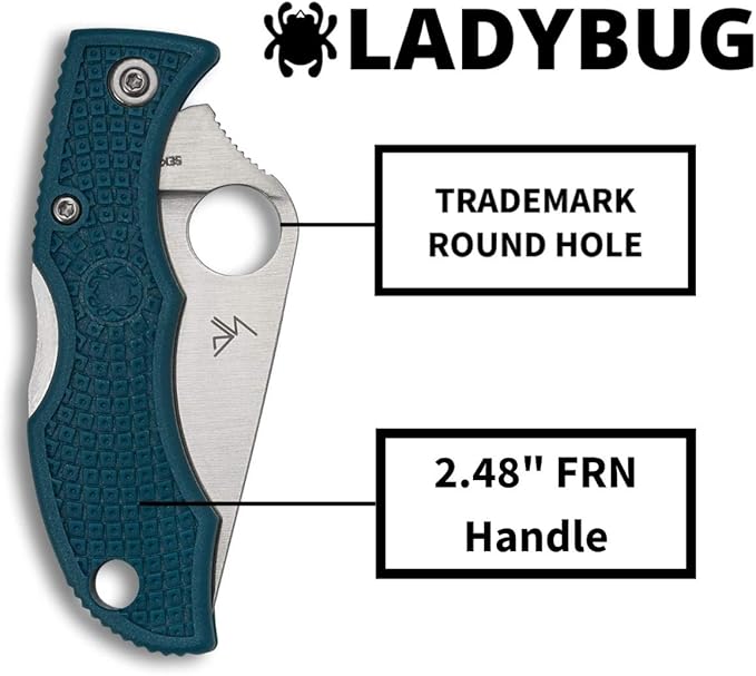 Spyderco Ladybug 3 Folding Pocket Knife with 1.9 K390 Steel Blade and FRN Handle - EDC Knife for Men and Women Perfect for Hunting Tactical Camping Survival Hiking - PlainEdge - LFP3K390
