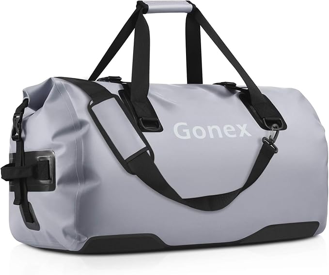 Gonex 40L 60L 80L Extra Large Waterproof Duffle Travel Dry Duffel Bag Heavy Duty Bag with Durable Straps &amp Handles for Kayaking Paddleboarding Boating Rafting Fishing