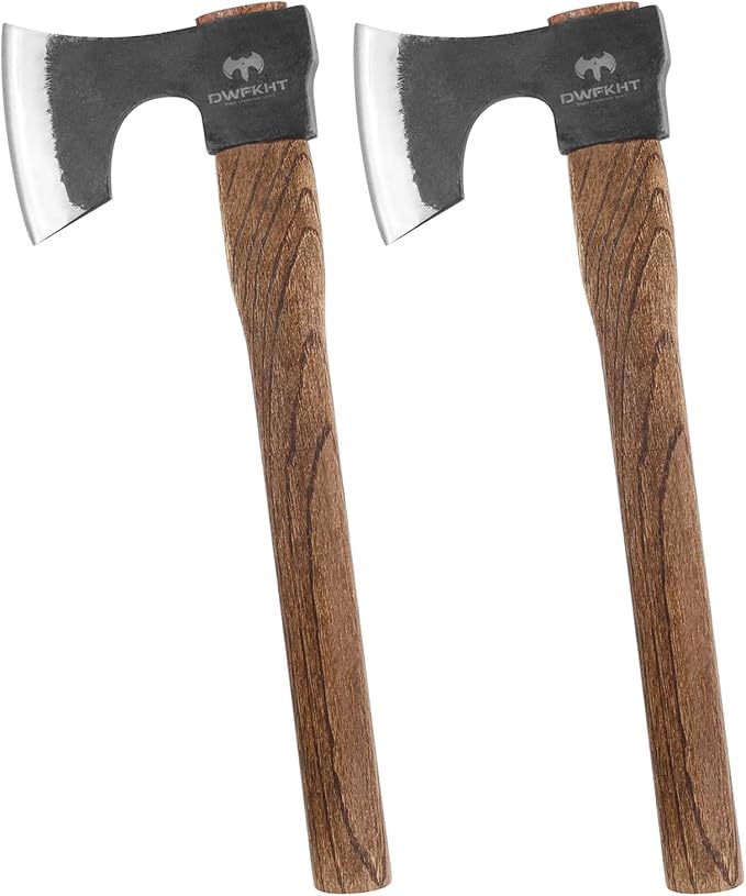 16.5 Throwing Axe 2 Pack Throwing Axe Set with 1065 High Carbon Steel &amp Beech Wood Handle Perfect for Axe Throwing Games Competition and Recreation Ideal Gift for Men (Black)