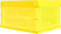 Collapsible Storage Container Stackable Plastic Box with Lid Transparent. (Yellow)