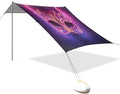 Carnival Masquerade Mask Pattern Beach Tent Sun Shelter Set UPF50+ UV Protection 10.5 x 9.19 FT Camping Shade Canopy with Sandbags Sand Anchors Carrying Bag and Others