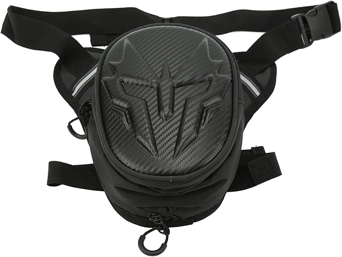 Motorcycle Leg Bag Thigh Packs PVC Matte Outdoor Carbon Fiber Drop Leg Bag Multifunctional Crossbody Shoulder Bag for Riding Travel Hiking (Carbon Fiber Style)