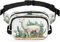 Cute Alpaca Cactus Waterproof Fanny Pack for Women Men Adjustable Waist Bag with Double Zipper Pockets Lightweight Square Hip Pack for Running Travel Hiking Workout Cycling