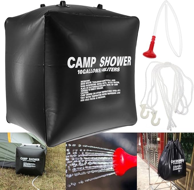 BESPORTBLE 40l Solar Shower Bag Portable Camping Shower Bag Solar Heating Water Pouch Outdoor Hiking