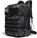 45L Military Tactical Backpacks Molle Army Assault Pack 3 Day Bug Out Bag Hiking Treeking Rucksack (Snake Black)