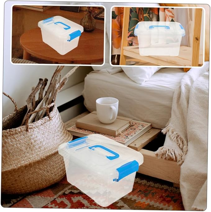 Levemolo 5pcs Stackable Storage Bins for Organization Material Desk Storage Organizer Lids Portable Makeup Container for Home Office