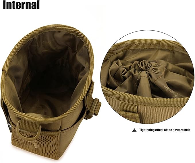 Tactical Slingshot Balls Pouch Molle Drawstring Small Dump Pouch Military Storage Case Utility Waterproof Belt Fanny Gadget Gear Pack Tool Pocket
