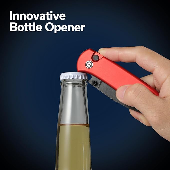 CIVIVI Pocket Folding Knife- Qubit Button Lock Utility Knife with Thumb Stud Opener for EDC 2.98 14C28N Blade Aluminum Handle Gift for Men Women C22030E-2