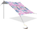 Beach Canopy with Windproof Ropes &amp Sandbags Beach Tent Sun Shade Sun Shelter for Camping Trips Fishing Backyard Fun or Picnics Cactus