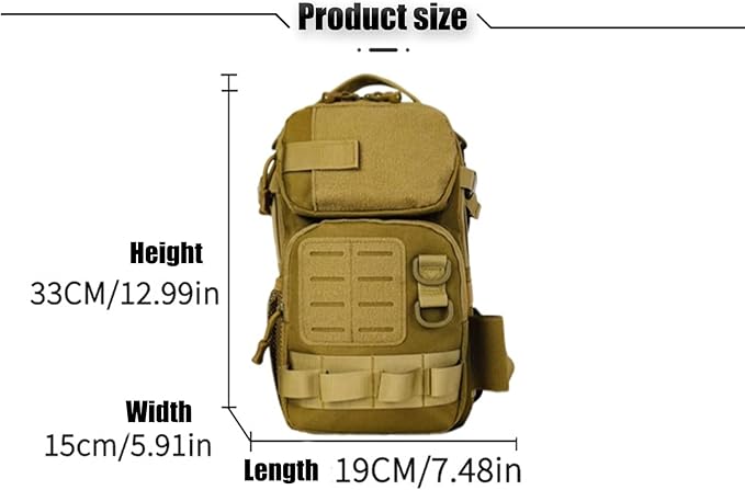 10L Tactical Sling Bag Backpack Ventilated Molle Assault Pack Waterproof Tactical Chest Bag Crossbody Single Shoulder Bag