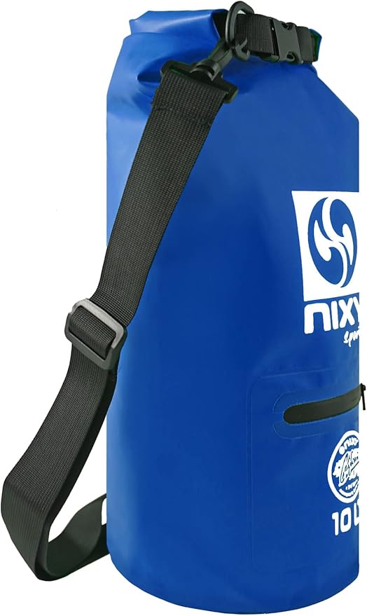 NIXY Waterproof Dry Bag 10L Roll Top - Lightweight and Durable for Paddleboarding Kayaking Hiking Camping Boating Beach Swimming Sailing and More - Blue 10L