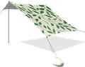 Beach Canopy with Windproof Ropes &amp Sandbags Beach Tent Sun Shade Sun Shelter for Camping Trips Fishing Backyard Fun or Picnics Leaves