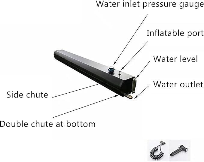 Portable Pressurized Water Tank 6.8Gallon Aluminum Camp Shower with Spray Hose Roof Rack Shower for Hiking Car Wash Beach Vacations