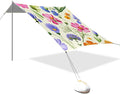 Beach Canopy with Windproof Ropes &amp Sandbags Beach Tent Sun Shade Sun Shelter for Camping Trips Fishing Backyard Fun or Picnics Flowers