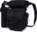 Tactical Drop Leg Bag Nylon Thigh Fanny Pack for Men Women Motorcycle Leg Pouch for Outdoor Travel Sports Cycling Fishing Riding Hiking Camping with Water Bottle Pouch (Black)