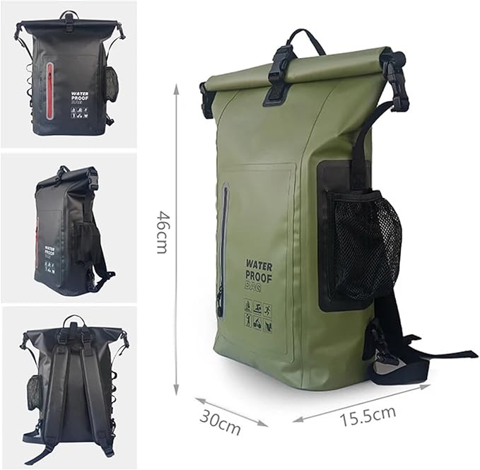 Waterproof Kayak Dry Bag Drift Swimming Backpack Large River Trekking Shoulder Beach Diving Dry Rafting Canoeing PVC Camping Bag(Black)