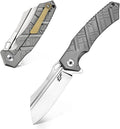 Eafengrow EF912 Folding Knife D2 Steel Blade and Titanium Alloy Handle Frame Lock Pocket Knife with Clip Multitool Knife for Outdoor SurvivalHiking Camping