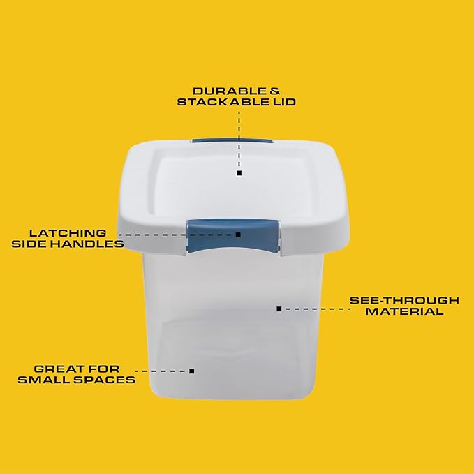 CENTREX CX Cleared Away 19-Quart Medium-Strength Clear Storage Container &amp Latching Lid 4 Pack (10.2”H x 17.1”W x 11.7”D) Stackable Transparent Storage and Organization Tote Plastic Bin