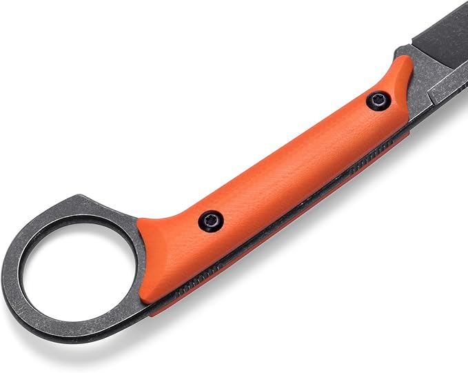 Fixed Blade Knife D2 Steel Blade and G10 Handle Utility EDC Knife for Outdoor Survival Hiking Camping with Kydex Sheath OS1221 (Orange)