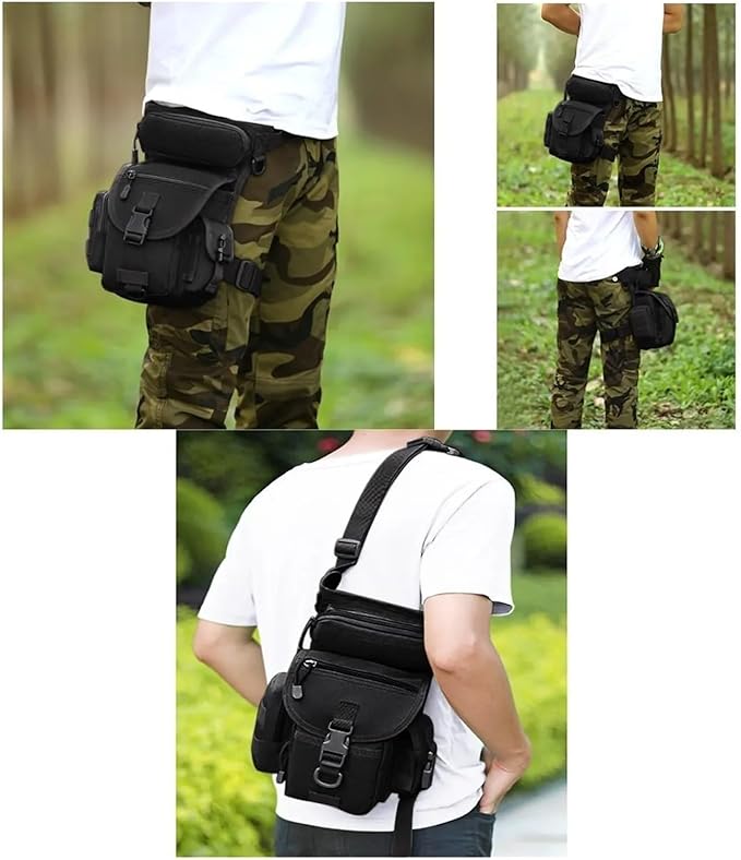 Genérico Tactical Drop Leg Pouch Bag Thigh Pack WaistCompatible For Motorcycle Racing Bike QualCycling Hiking(CP)