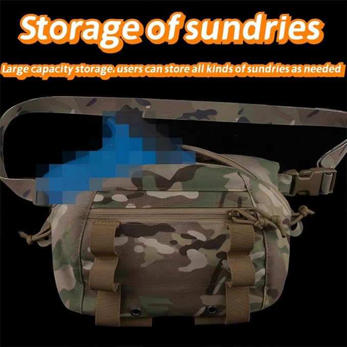 Tactical Pouch With Hook-and-Loop Panel Nylon Multipurpose Utility Bag With Elastic Straps For Team Activities Airsoft Cosplay