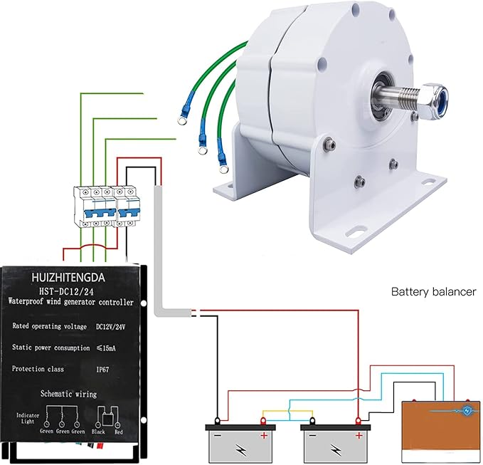 10000W Wind Turbine Generator PMG 12V 24V 48V 500 RPM AC DC Power Magnetic Dynamo Water Turbine Hydro Alternator Free Energy(with Controller)