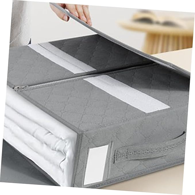 Luxshiny Foldable Bed Sheet Organizer Fabric Storage Box Collapsible Bin Closet Organizer