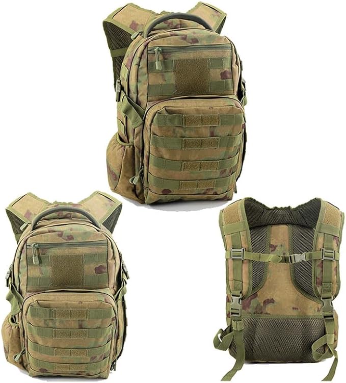Outdoor Sports Pack Hiking Bag Rucksack Knapsack Combat Camouflage Tactical Backpack- Black CP Medium